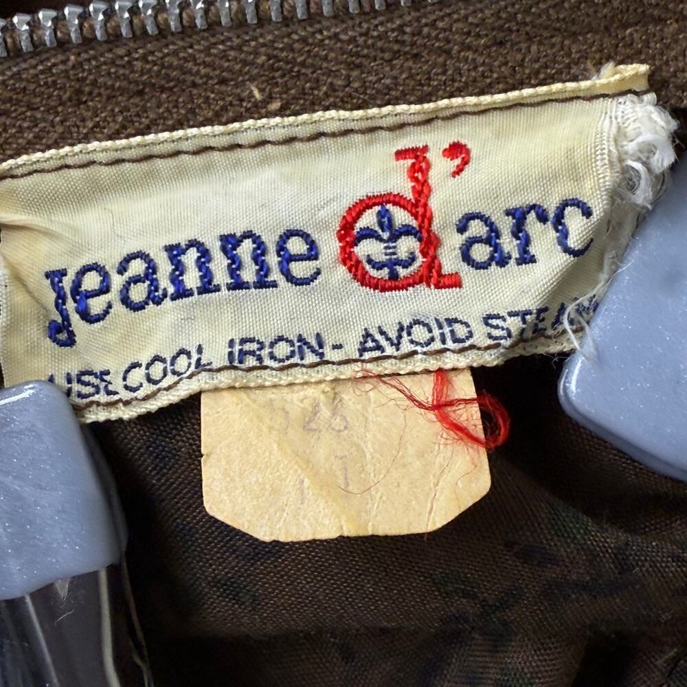 True Vintage 50s Brown Floral A-Line Dress Cottage Prairie Mori Kei Forest XS - Picture 4 of 5